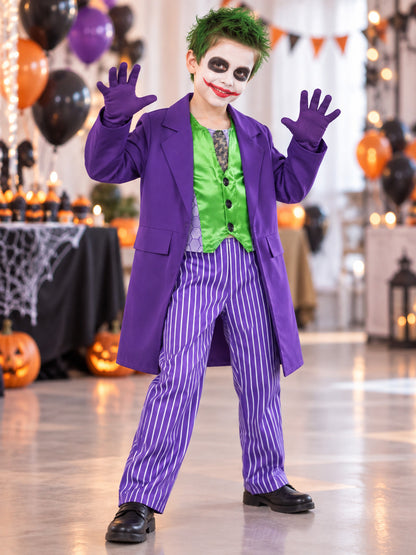 Kids' carnival costume with purple jacket and vest