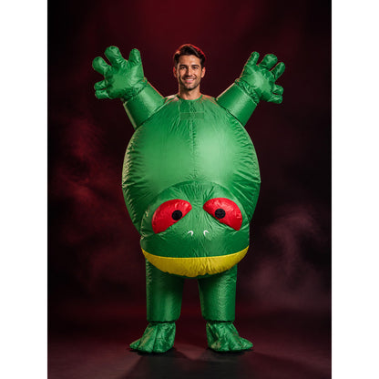 Green Inflatable Dinosaur Costume with Red Eyes, Funny Halloween Outfit main product view