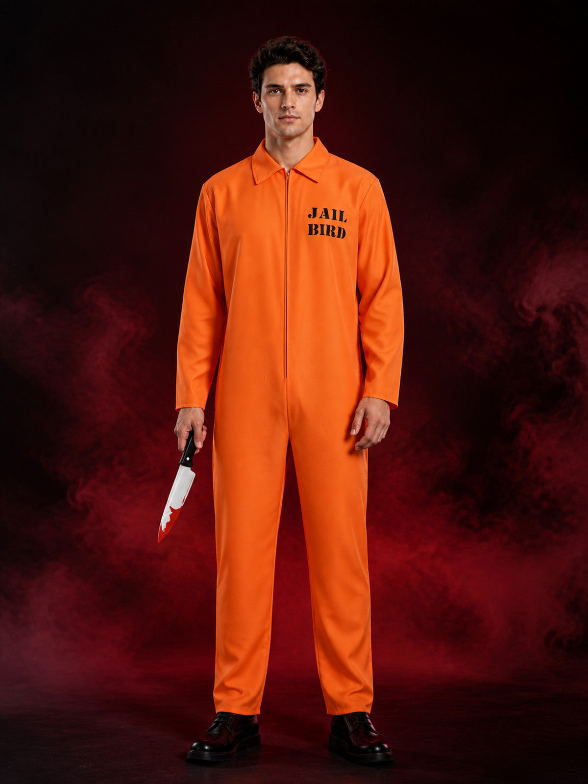 Orange Prisoner Jumpsuit for Halloween Cosplay main product view