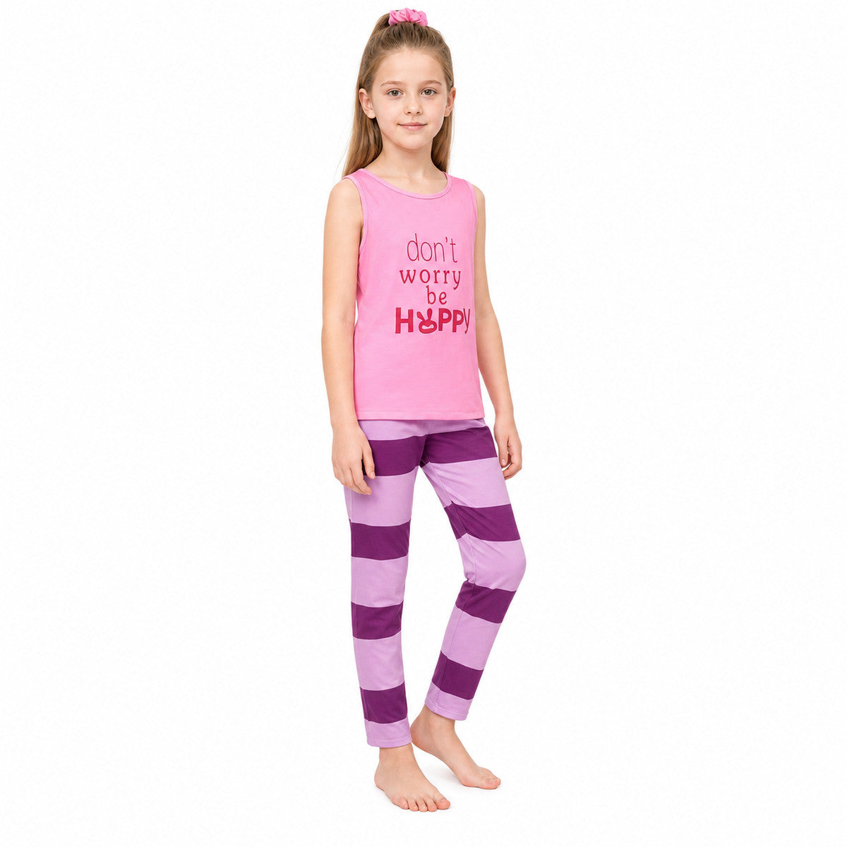 Zootopia Nick and Judy Costume, Pink Top, Striped Pants lifestyle