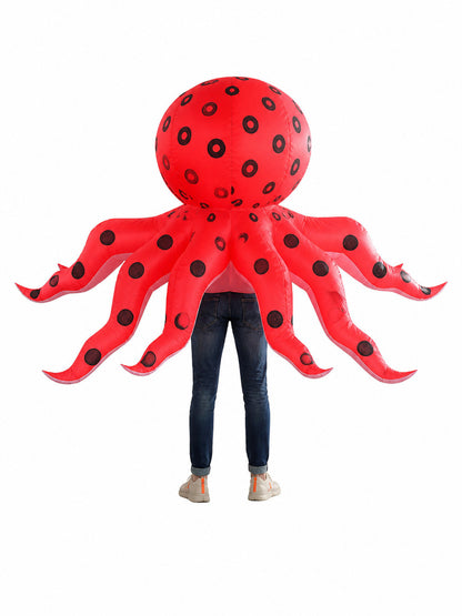 Red Inflatable Octopus Costume, Carnival back view