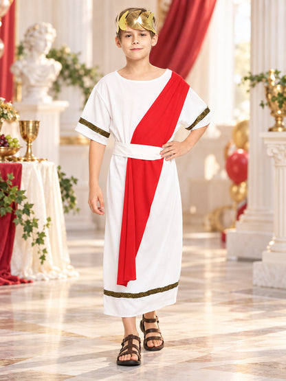 Kids' Roman Gladiator Carnival Costume with Wreath and Belt