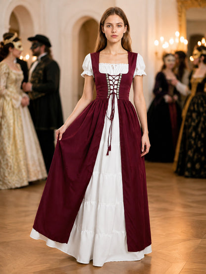 Medieval costume dress with a corset bodice lifestyle view