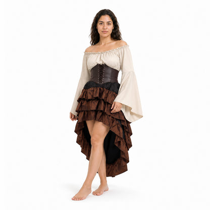 Pirate Costume with Blouse, Corset, and Layered Skirt Costumes detail
