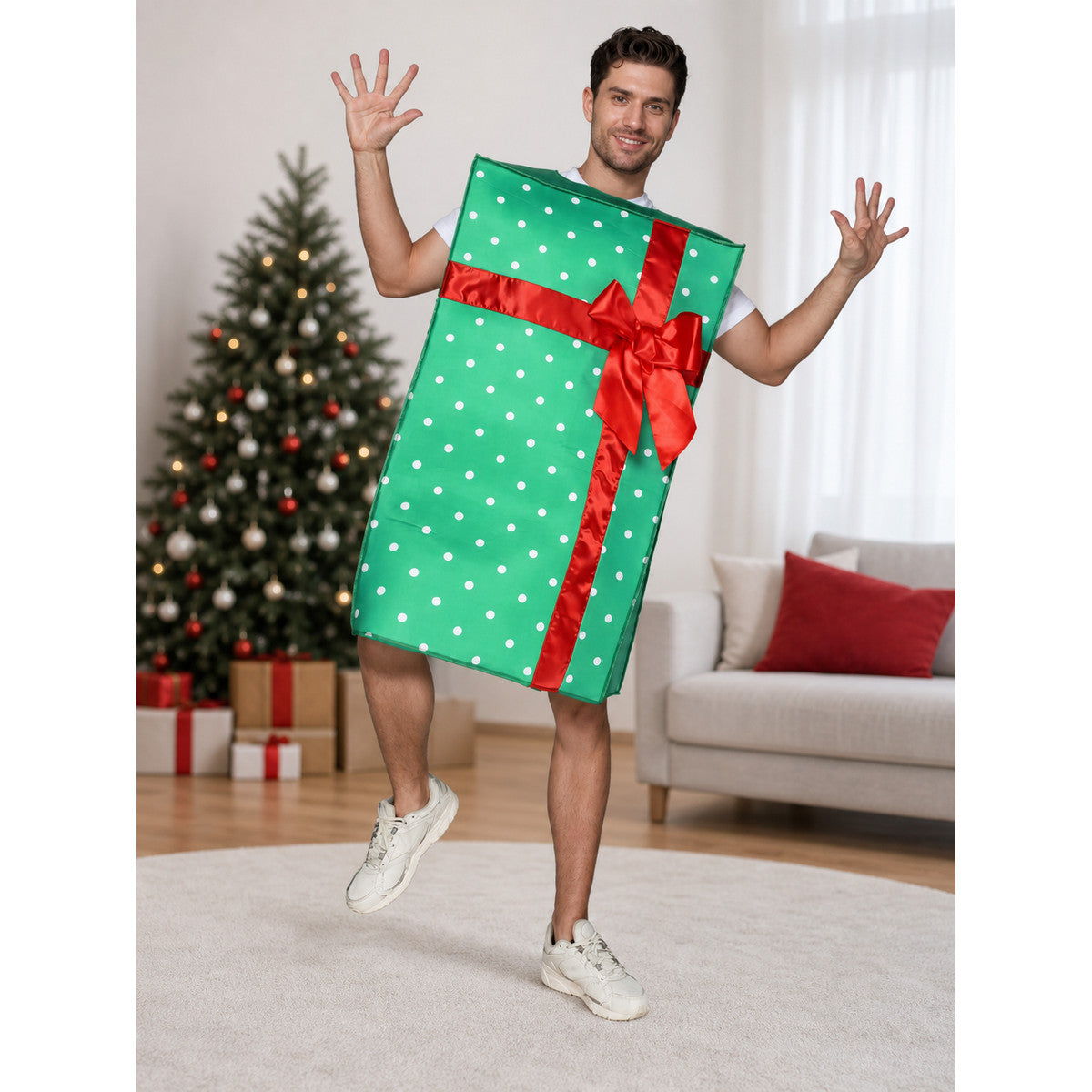 New Year’s Gift Box Costume with Red Bow lifestyle