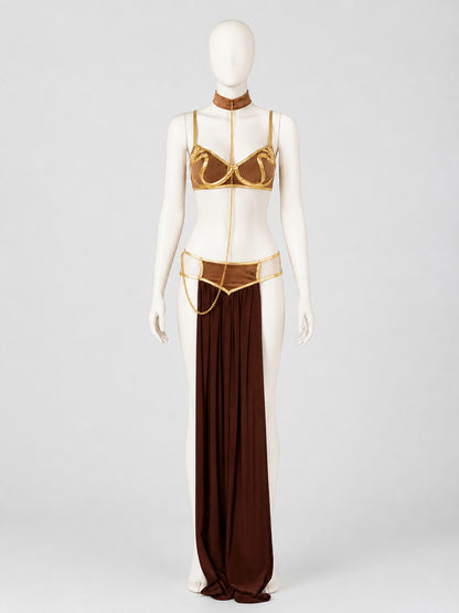 Cleopatra Costume, Gold Embellishments, Open Top, S-XXXL