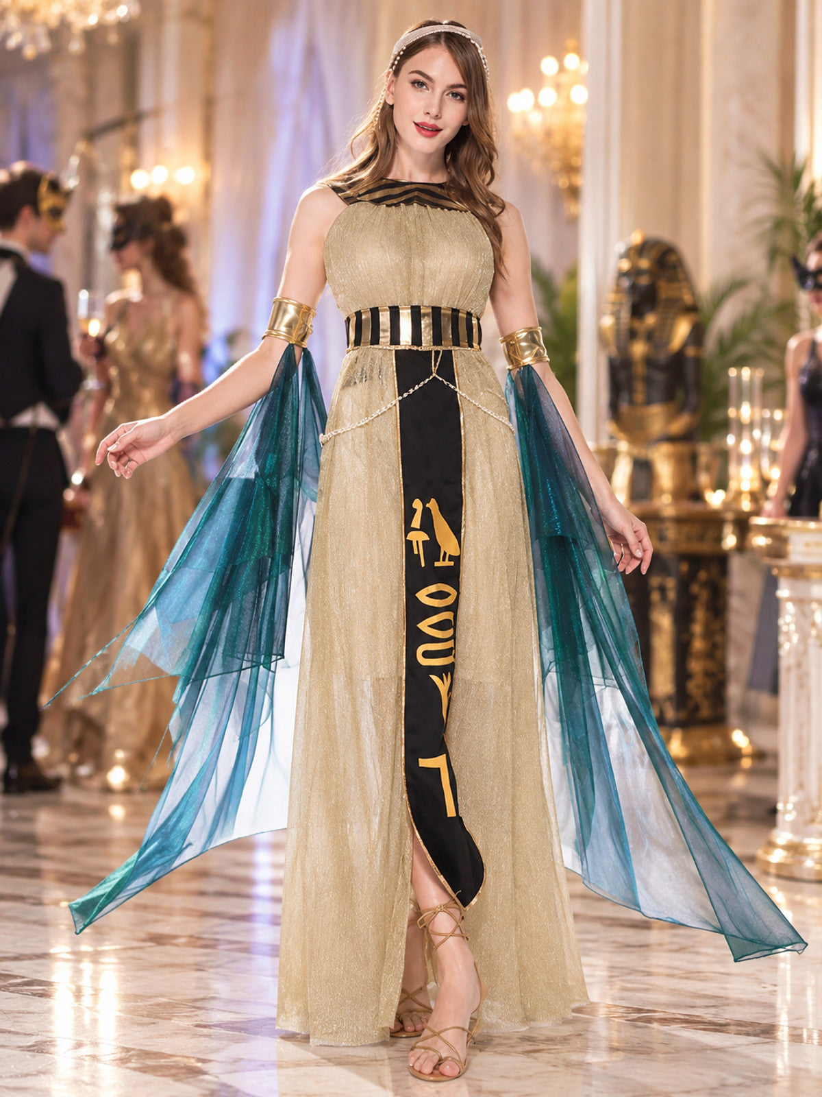 Egyptian Queen Costume with Cape lifestyle view