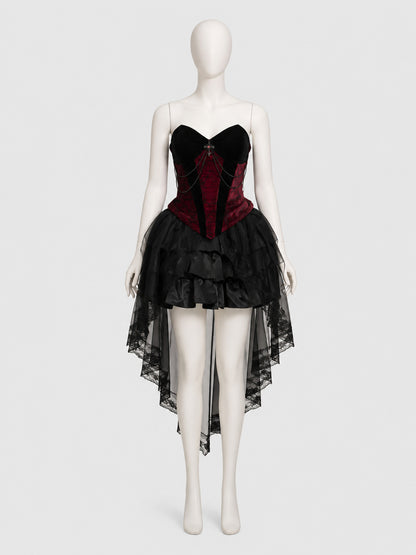 Gothic Black-and-Red Halloween Costume Dress Costume Dresses detail