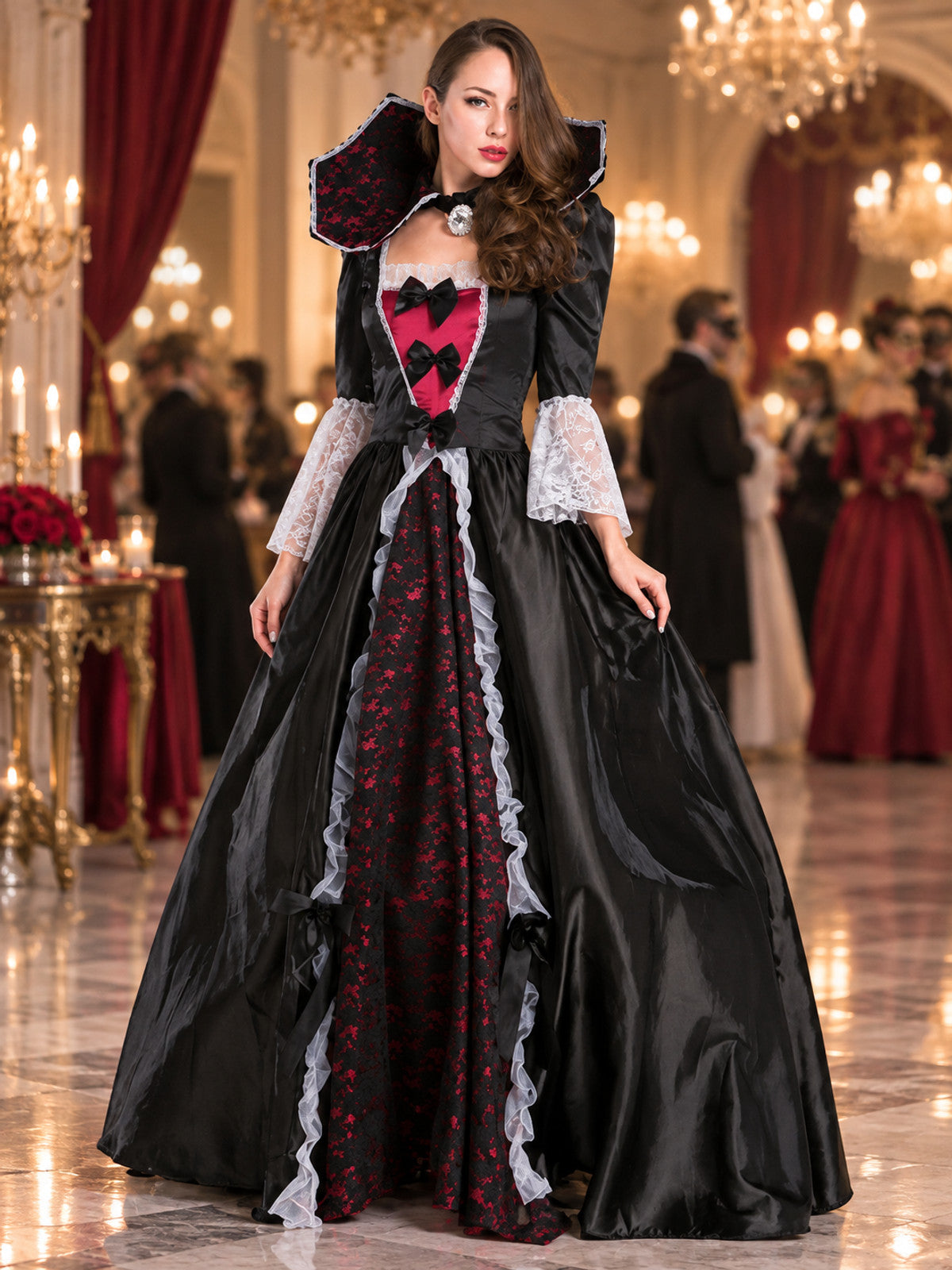 Vampire Costume with Lace and Bows