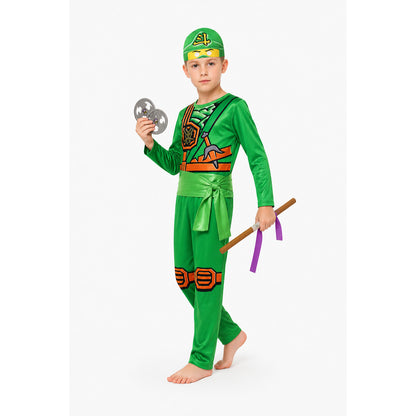 Ninja Costume Jumpsuit with Mask and Weapons Costume Masks detail