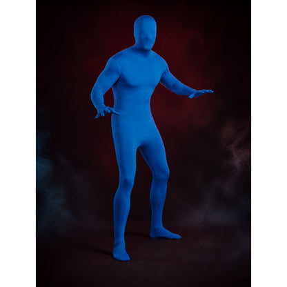 Adult Blue Full Body Invisible Man Costume, Men's Halloween Bodysuit with Mask main product view