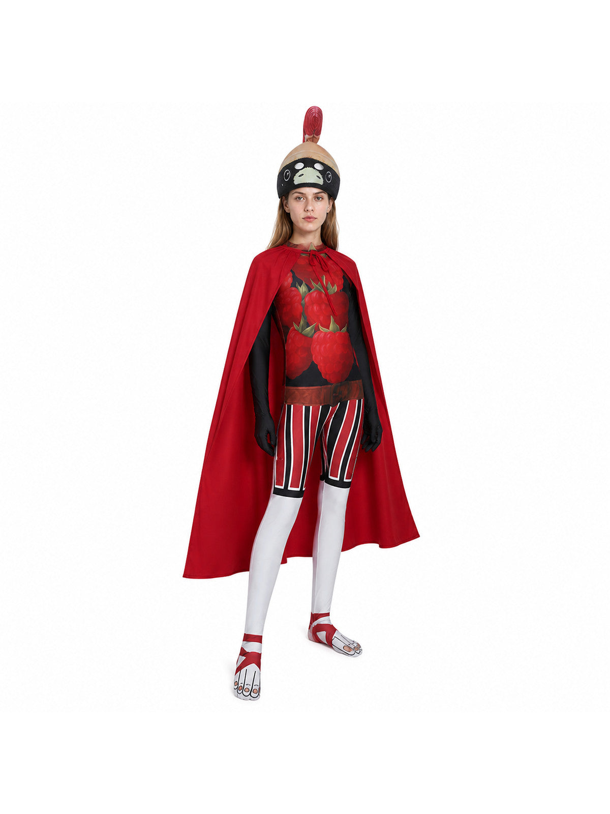 Cosplay Costume with Mask, Cape, and Print