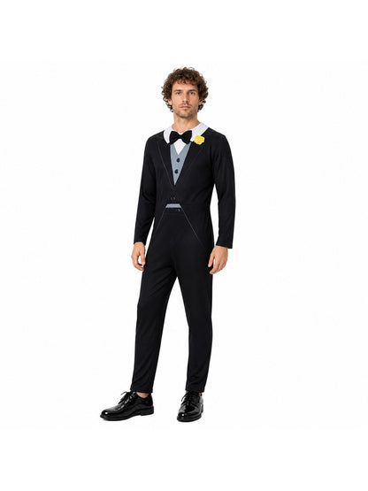 Children’s Cosplay Jumpsuit with Collar and Bow Tie