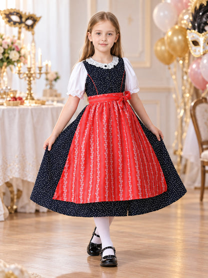 Bavarian-Style Dress with Polka-Dot Apron