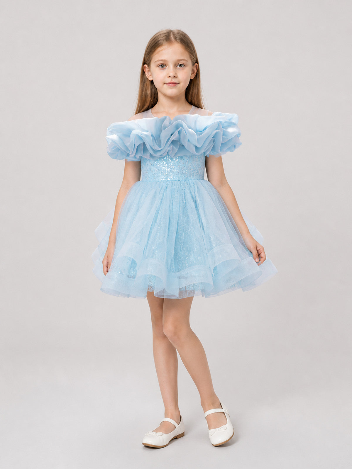 Sequin Princess Dress for Girls with a Full Skirt Costume Dresses detail