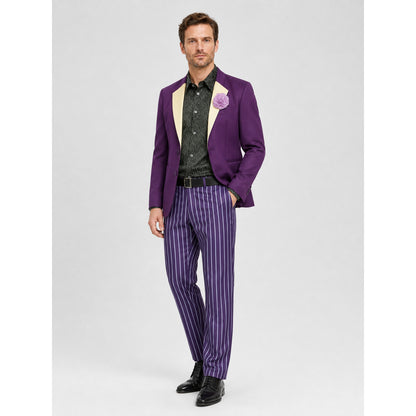 Joker Cosplay Costume, Purple, Striped Costumes detail