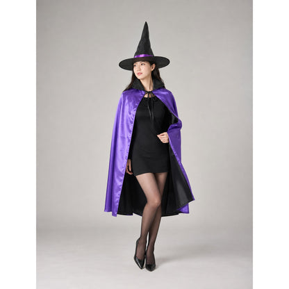 Halloween Costume with Purple Cape and Hat