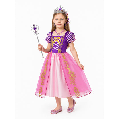 Rapunzel Dress with Accessories for Parties Costume Dresses detail
