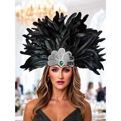 Carnival Feather and Bead Headpiece lifestyle