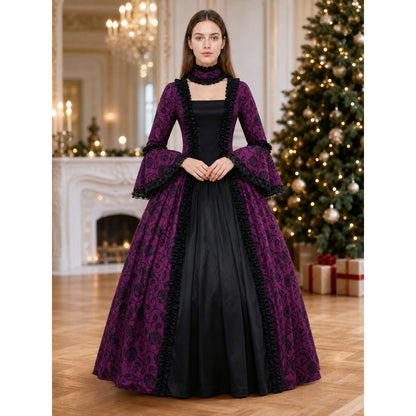 Gothic Victorian Dress with Flared Sleeves
