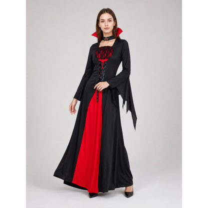 Vampire Costume: Long Black and Red Dress lifestyle