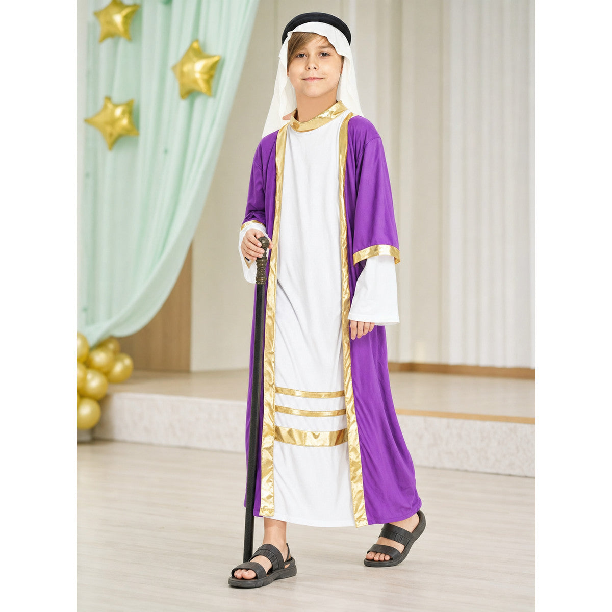 Kids' Arabian Costume with Cape and Headpiece lifestyle view