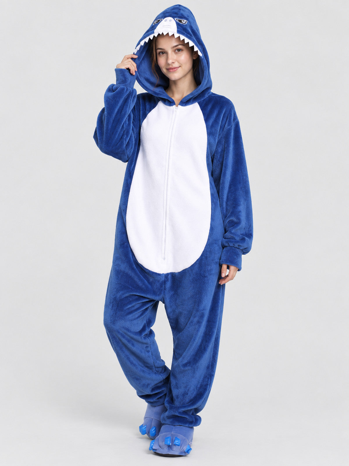 Shark Hooded Kigurumi Pajama, Blue
