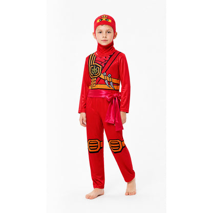 Red Ninja Jumpsuit Costume with Mask Costume Masks detail