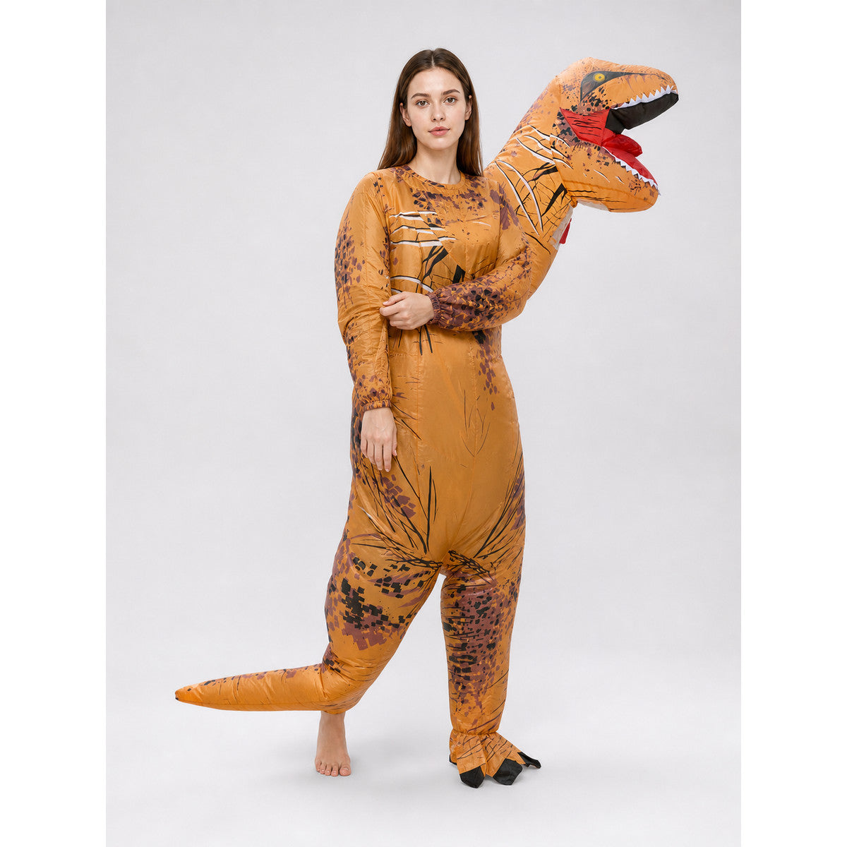 Inflatable Tyrannosaurus Rex Costume for Parties and Cosplay on-model front view