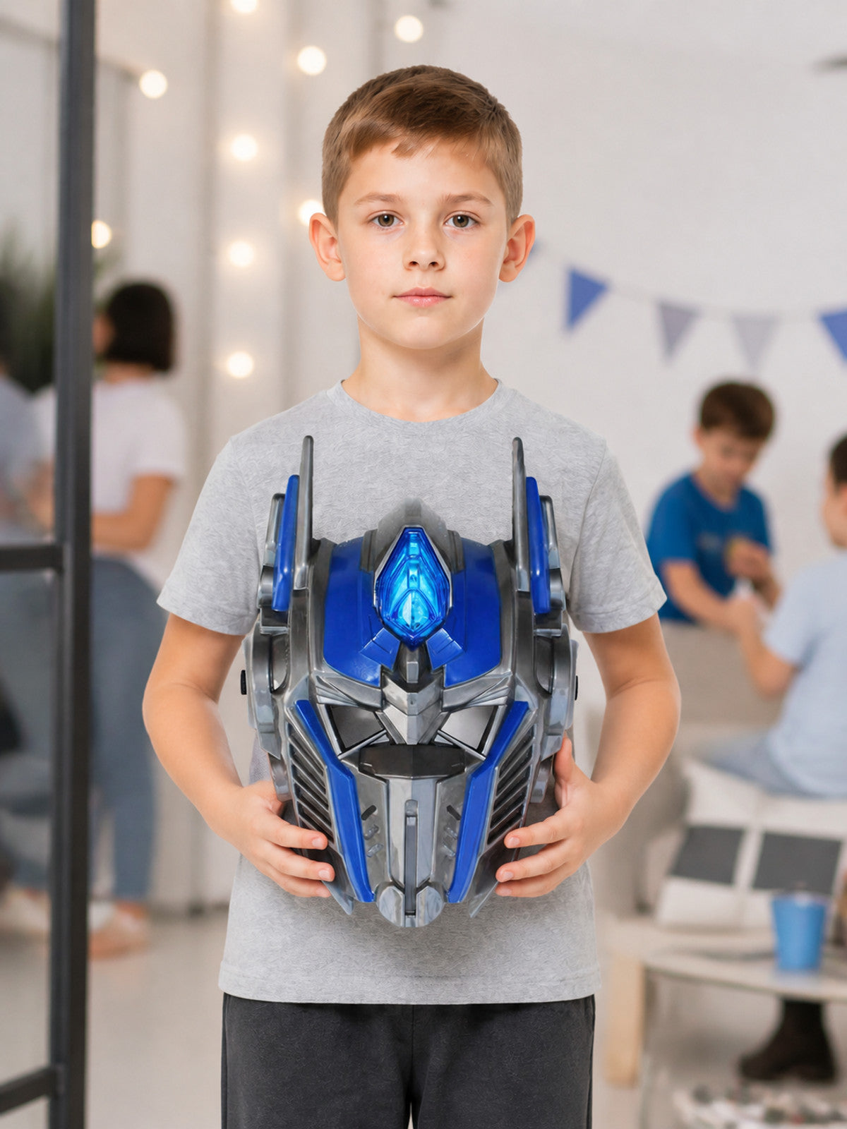 Carnival Robot Helmet Mask with Antennas lifestyle view