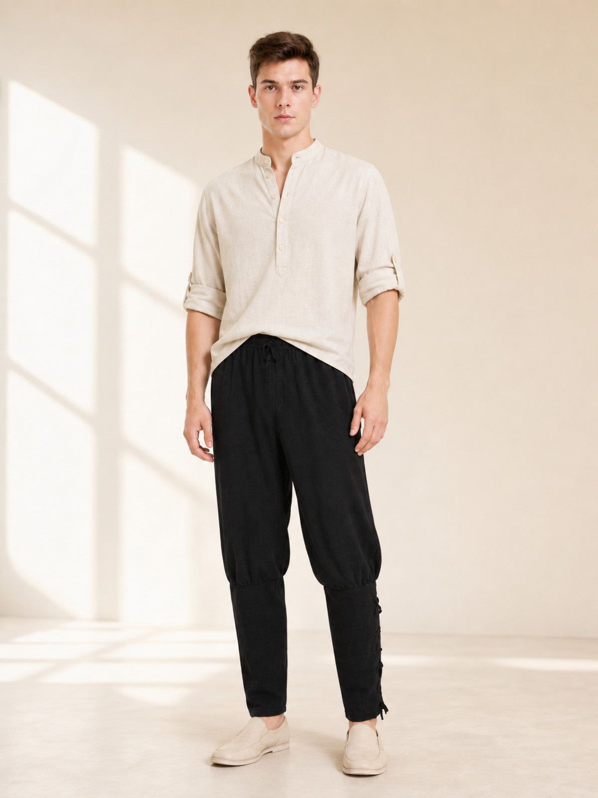 Black Pants for a Costume Look with Cuffs lifestyle view