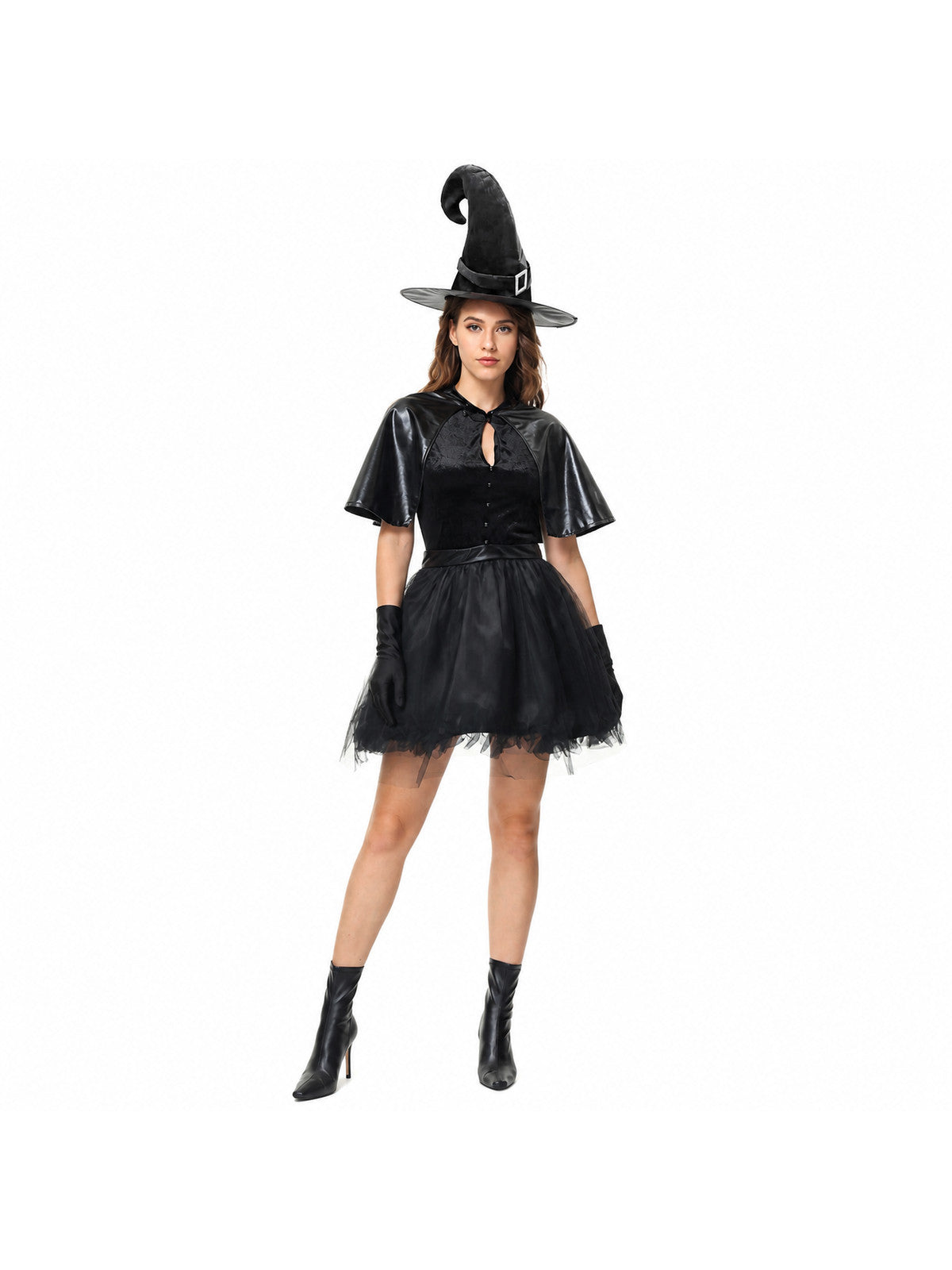 Black Full-Skirted Witch Dress Costume for Halloween Costume Dresses detail