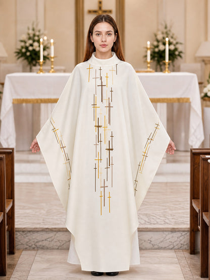 Ceremonial robe in a formal ecclesiastical style. The design features a loose