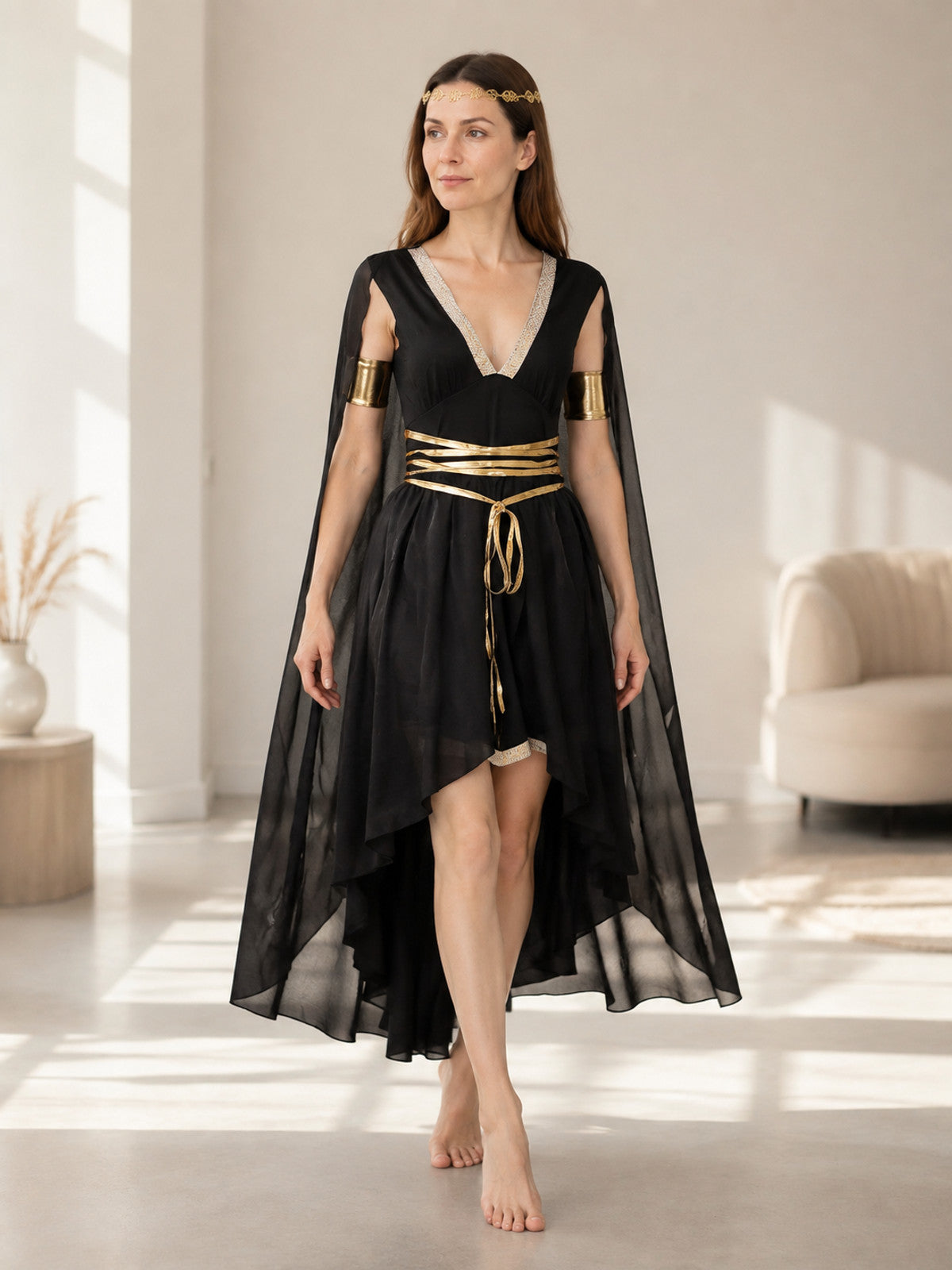 Ancient Greek Goddess Medieval Cosplay Dress lifestyle view