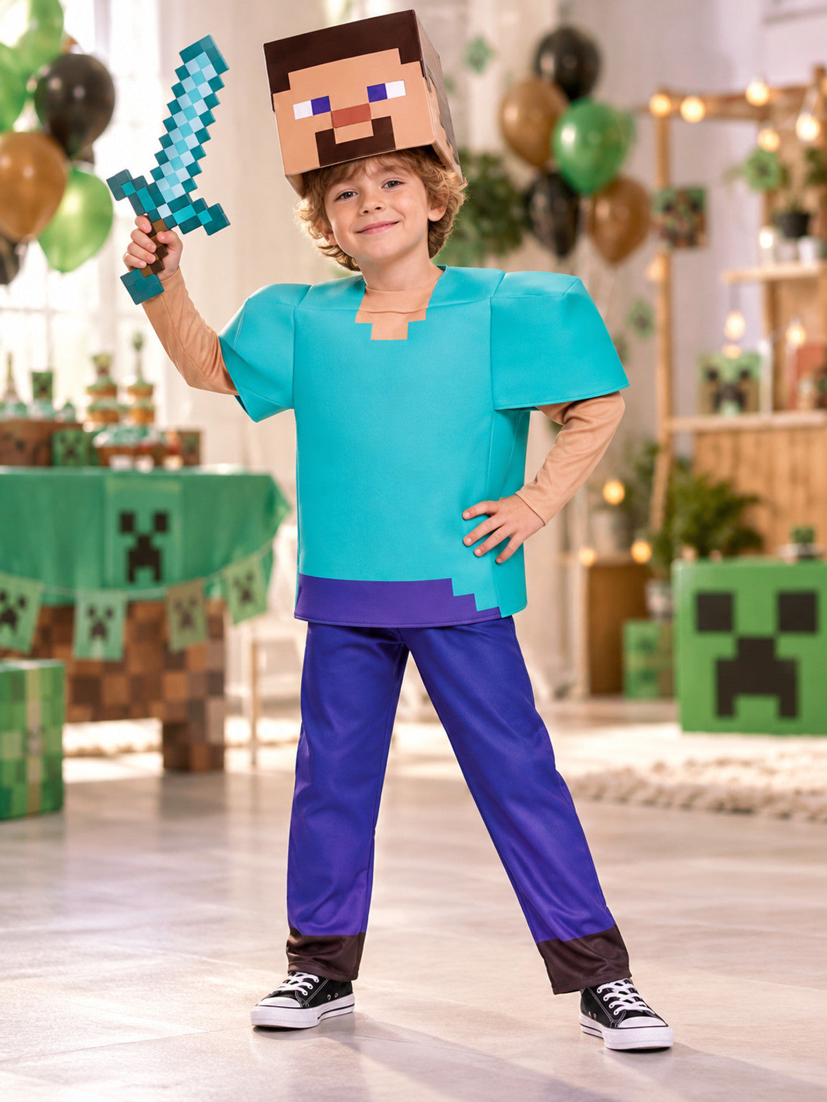 Minecraft-Style Steve Costume