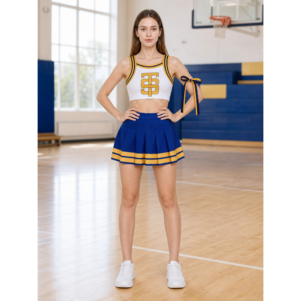 Cheerleading Costume with Pleated Skirt lifestyle view