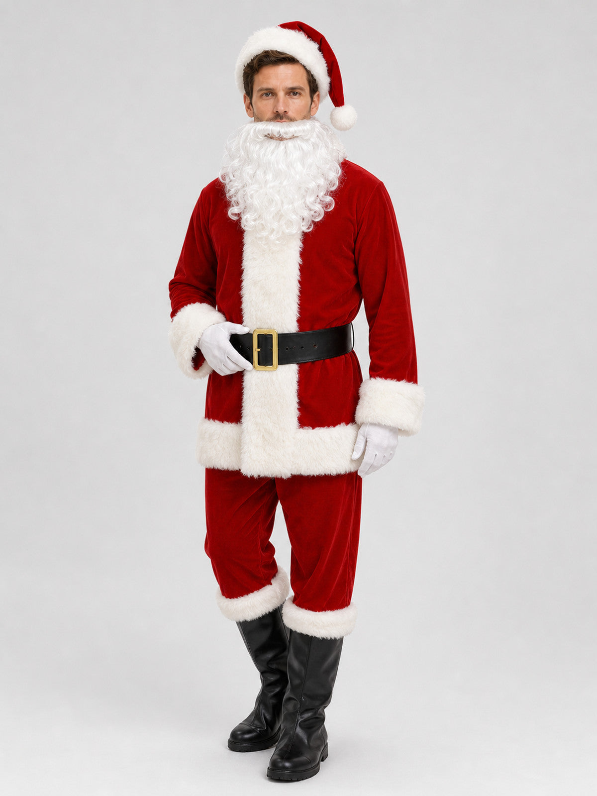 Red Santa Claus Costume, Cosplay Set Costumes detail