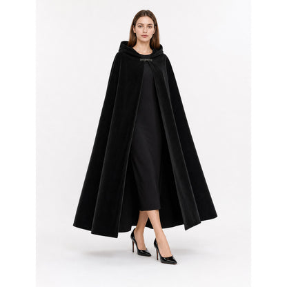 Black costume cloak with a large hood lifestyle
