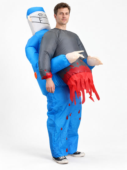 Inflatable Costume with Medical Theme and Figure on the Back