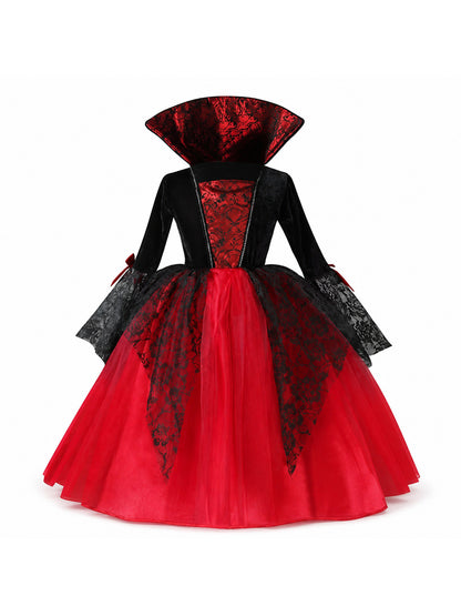 2025 Girls Cosplay Vampire Halloween Dress For Kids Ghost Bride Gothic Costume