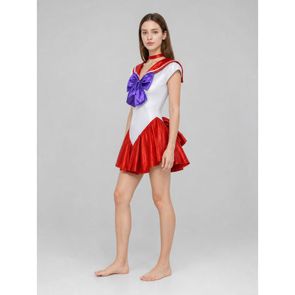 Sailor-style cosplay dress with a full skirt lifestyle