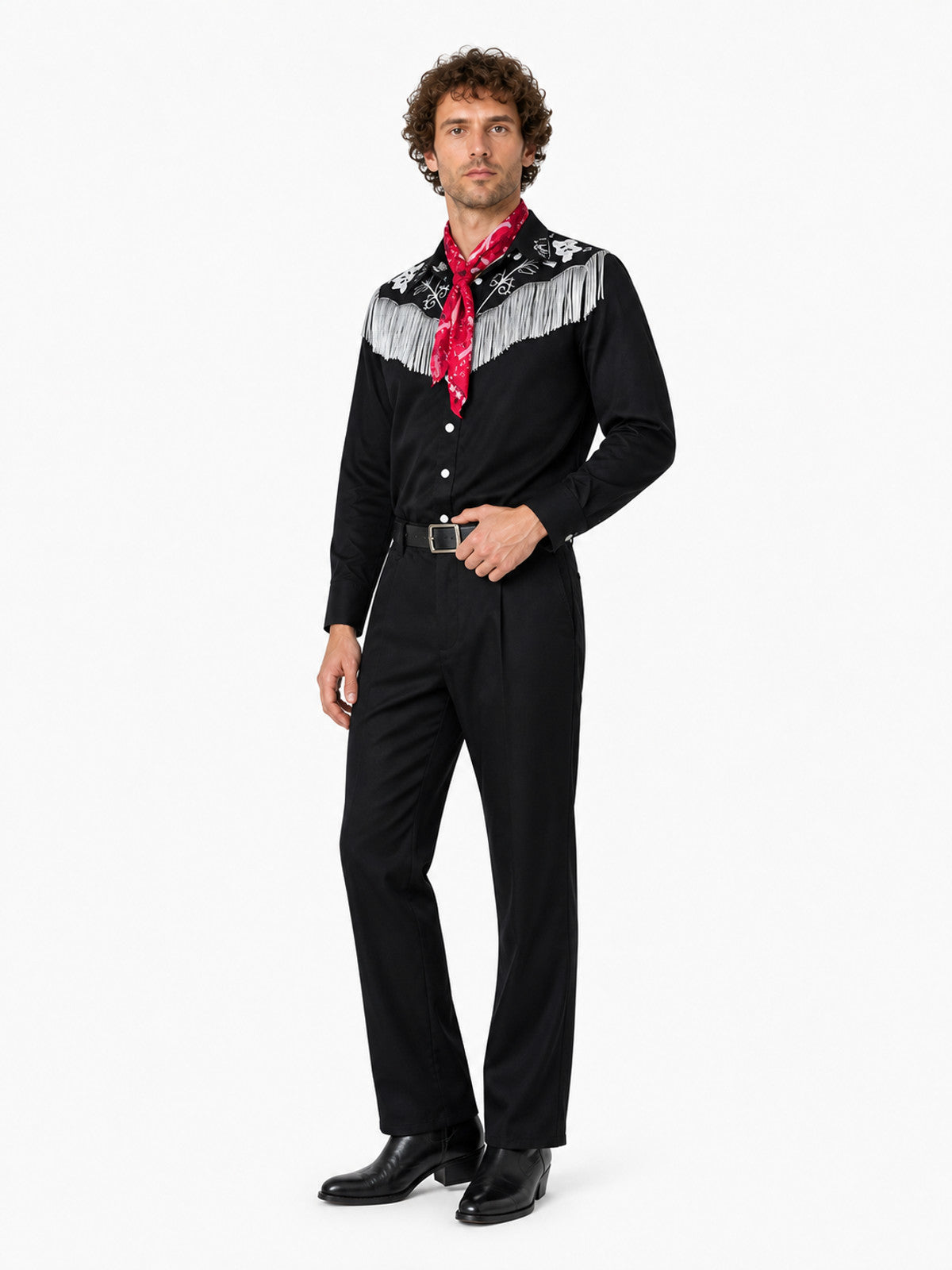 Western-Style Fringe Cosplay Costume on-model front view 2