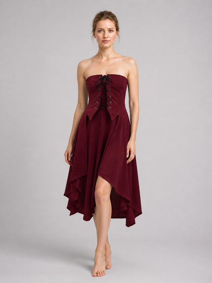 Shirt with Corset Lacing and Asymmetrical Hem product detail