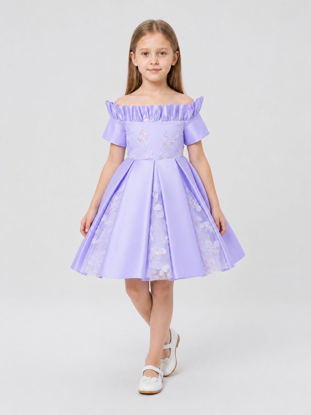 Lavender Princess Dress for Girls with Tulle Costume Dresses detail