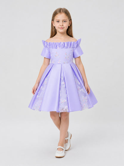 Lavender Princess Dress for Girls with Tulle Costume Dresses detail
