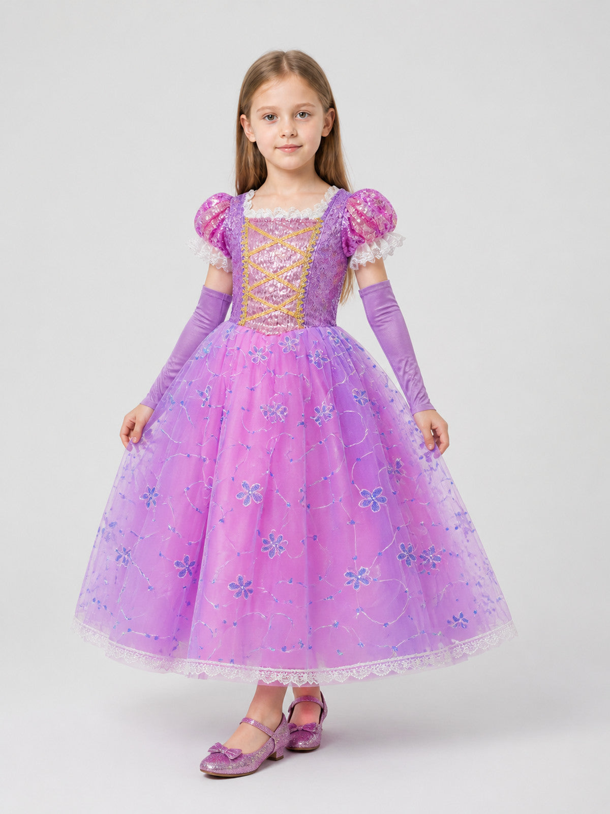 Purple Princess Carnival Dress with Sequins Costume Dresses detail