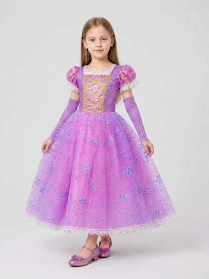 Purple Princess Carnival Dress with Sequins Costume Dresses detail