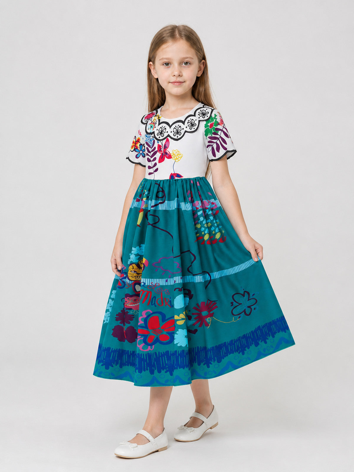 Children’s printed dressy dress with a full skirt product detail