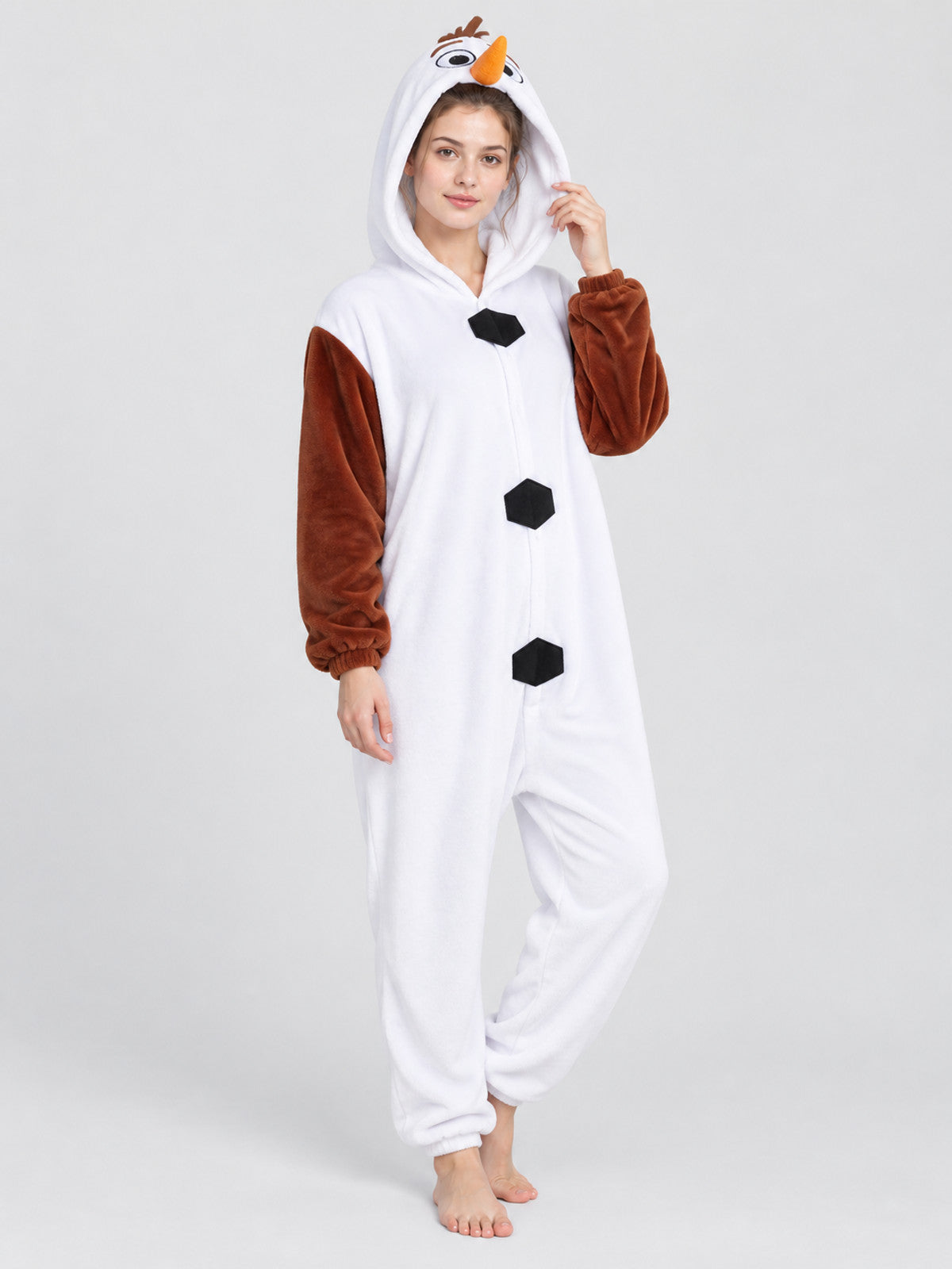 Snowman Kigurumi Pajama White with Brown Sleeves