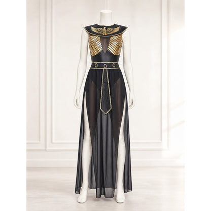 Cleopatra Costume, Egyptian Style, Black Dress